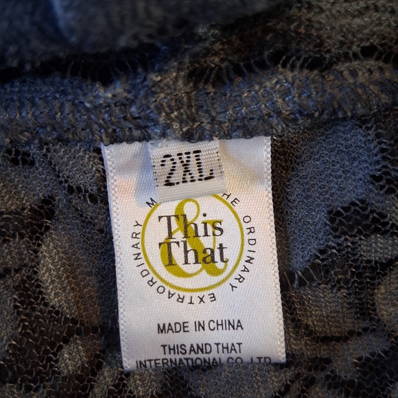 This & That Elegant Gray Women's Cardigan 2XL Festival Coachella Lace Floral - Picture 9 of 14